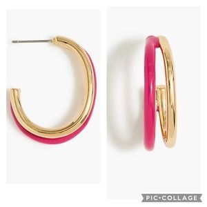 J.Crew Double-hoop enamel earrings